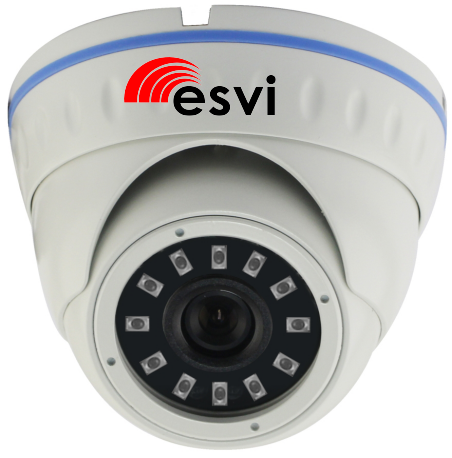 Купольная уличная IP видеокамера, 5.0Мп, f=2.8мм, POE, микрофон EVC-IP-DN5.0-SG-P/M (XM) 