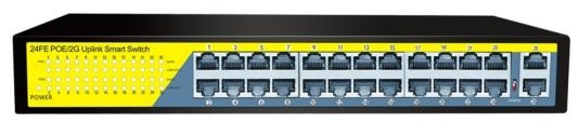 коммутатор PoE 24+2 портов, металлический корпус POE-2404-1 