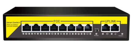 коммутатор PoE 8+2 портов, металлический корпус POE-822-1 