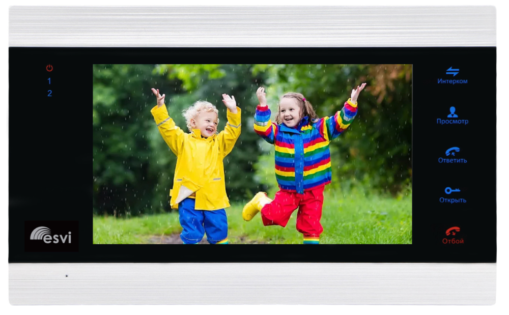 цветной FHD (1080P), 7 видеодомофон на две вызывные панели, слот microSD EVJ-71-FHD
