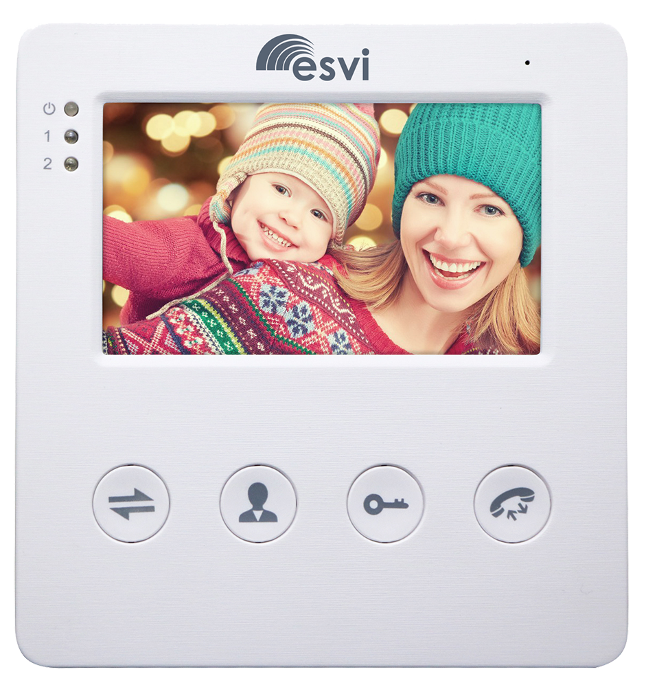 цветной CVBS 4.3 видеодомофон на две вызывные панели, слот microSD EVJ-4(w) 