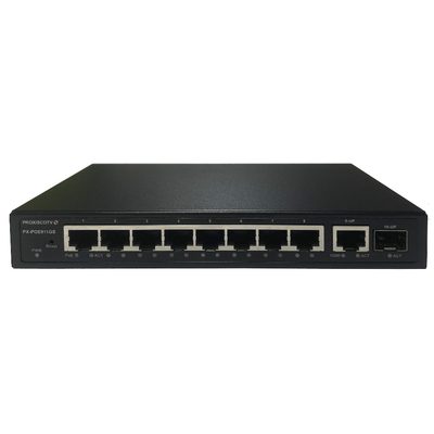 управляемый коммутатор PoE 8*1000M+1*1000M +1*1000M SFP, металл PX-POE811GS 