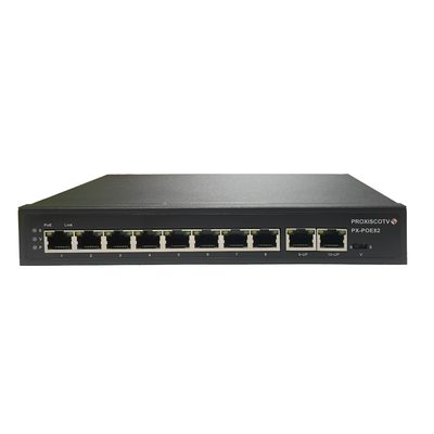 PX-POE82 коммутатор PoE 8+2 портов, металл