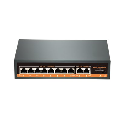 коммутатор 8 PoE*100Мбит/с + 2*1000Мбит/с, WatchDog, металл POE-H82G 