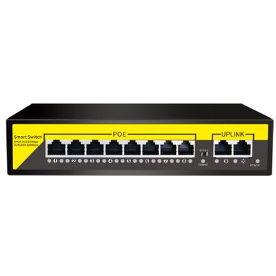 коммутатор PoE 8+2 портов, металлический корпус POE-822-1 