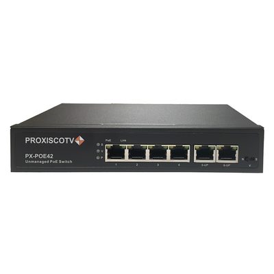 коммутатор PoE 4+2 порта, металл PX-POE42 